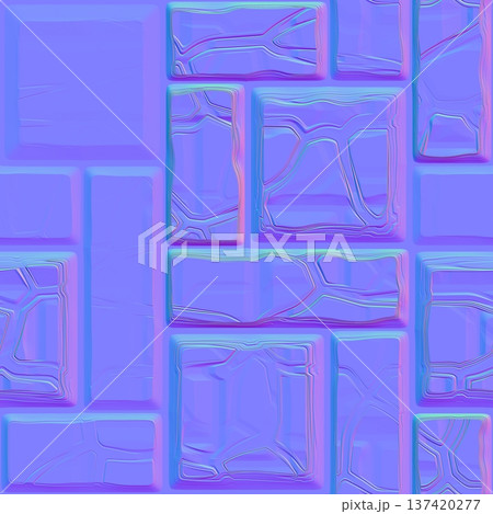 Detailed Cracked Stone Wall Normal Map for 3D Texturing 137420277