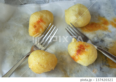 calabrian zeppole with spicy nduja just fried 137420321