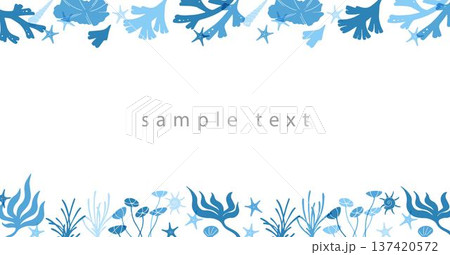 海草と海の生き物のバナー 137420572