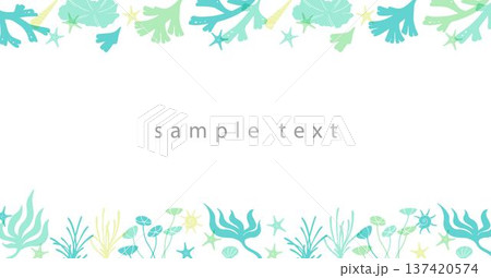 海草と海の生き物のバナー 137420574