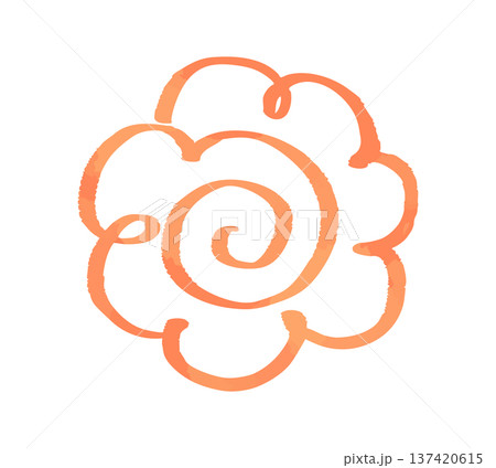 手描き風の花丸マーク 137420615