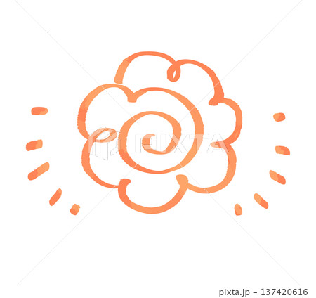 手描き風の花丸マーク 137420616