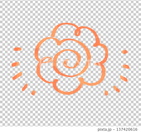 手描き風の花丸マーク 137420616