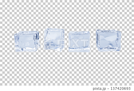 氷 イラスト リアル キューブ 137420693