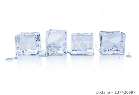 氷 イラスト リアル キューブ 137420697