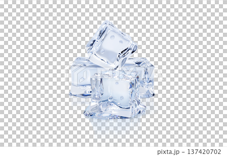 氷 イラスト リアル キューブ 137420702