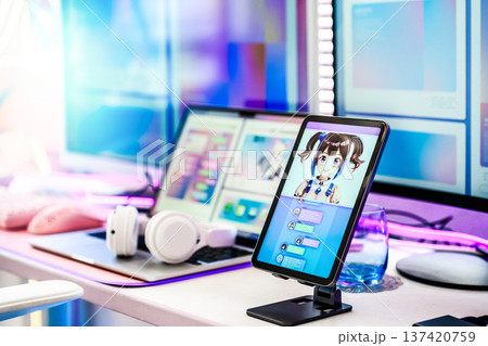 配信機材とVTuber画面 137420759