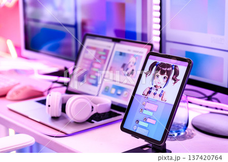 VTuber配信機材とタブレット 137420764