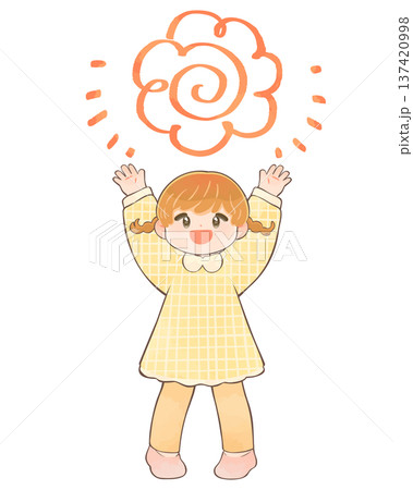 花丸を貰う子ども　女の子 137420998