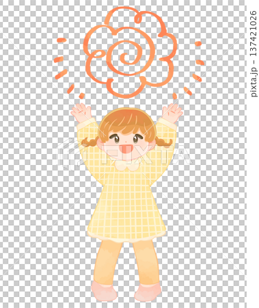 女孩收到一朵花印記 137421026