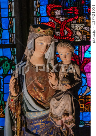 France, Clermont Ferrand, The Cathedral of Our Lady of the Assumption in Clermont is a Gothic cathedral. 137421051
