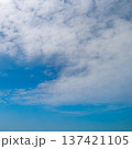 Vast Blue Sky with Scattered White Altocumulus Clouds 137421105