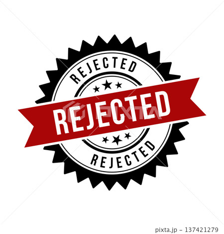 Rejected Stamp,Rejected Round Sign With Ribbon 137421279