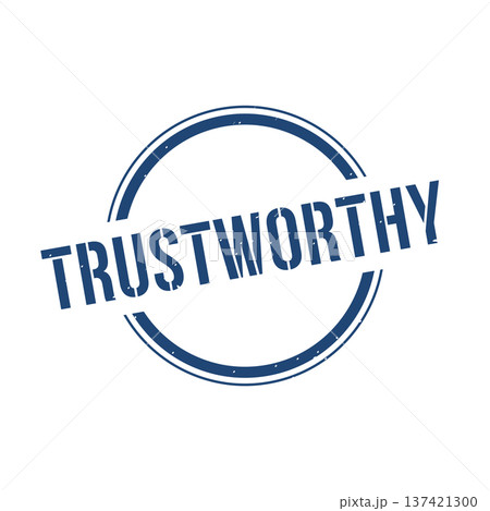 Trustworthy Stamp,Trustworthy Grunge Round Sign 137421300