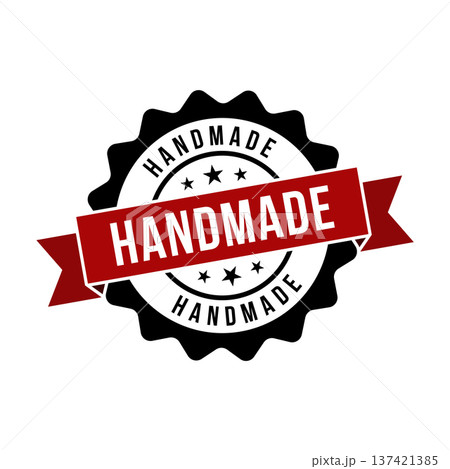 Handmade Stamp,Handmade Round Sign With Ribbon 137421385
