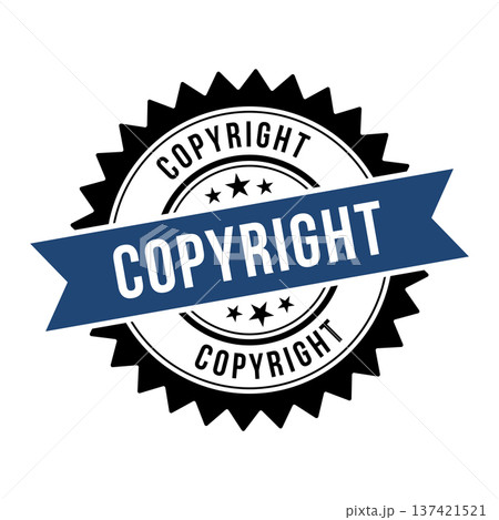 Copyright Stamp,Copyright Round Sign With Ribbon 137421521