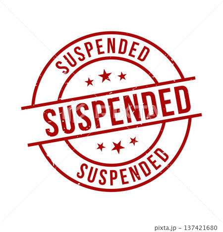 Suspended Stamp, Suspended Grunge Round Sign 137421680