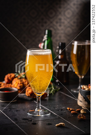 Glass of light beer Glass of light beer 137422552