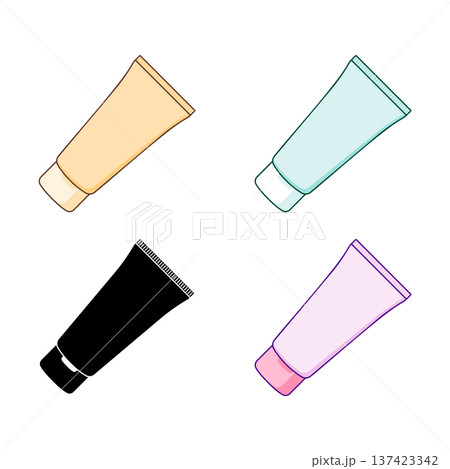 Cosmetic plastic tubes icons set, without background 137423342