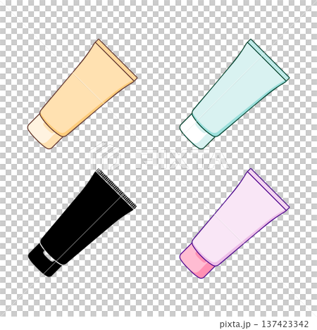 Cosmetic plastic tubes icons set, without background Cosmetic plastic tubes icons set, without background 137423342