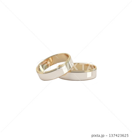 Two elegant gold wedding bands with smooth, polished finish are intertwined, symbolizing love and commitment. rings simplicity and shine evoke sense of timeless romance Two elegant gold wedding bands with smooth, polished finish are intertwined, symbolizing love and commitment. rings simplicity and shine evoke sense of timeless romance 137423625