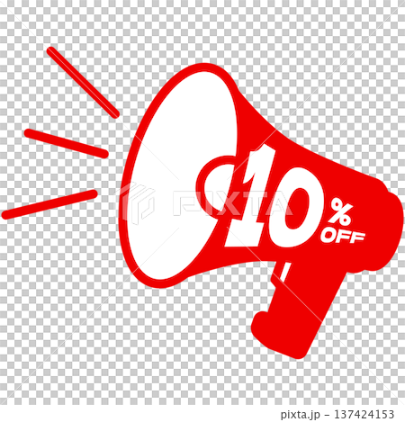 10% 折扣促銷 簡易揚聲器圖標 10% 折扣促銷 簡易揚聲器圖標 137424153
