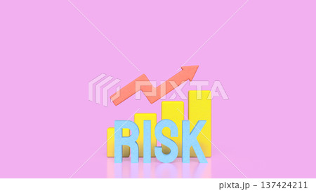 Financial Risk Growth Concept with Rising Chart 3d render. 137424211