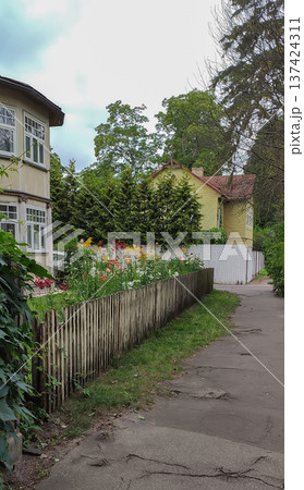 A street in Jurmala in summer. Light summer breeze and coastal town rhythm. 137424311