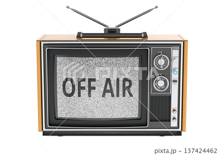 OFF AIR concept with vintage television. 3D rendering 137424462