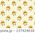 Chick pattern. Cute funny chick characters. Vintage design. Flat style vector illustration 137424638