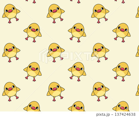 Chick pattern. Cute funny chick characters. Vintage design. Flat style vector illustration 137424638
