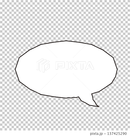 手書き風と破線の吹き出しセット シンプルな会話フレーム素材 手書き風と破線の吹き出しセット シンプルな会話フレーム素材 137425290