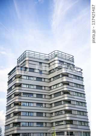 Modern Residential Buildings with a beautiful blue sky background 137425487