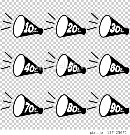 10% off sale simple loudspeaker icon 137425672