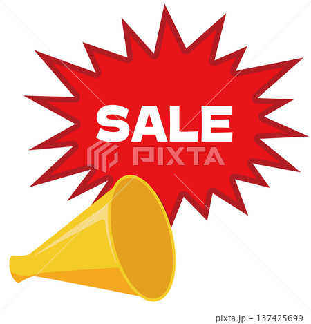 割引セール　シンプルな拡声器のアイコン 137425699