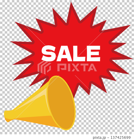 割引セール　シンプルな拡声器のアイコン 137425699