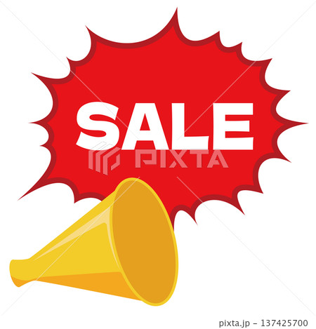 割引セール　シンプルな拡声器のアイコン 137425700