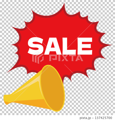 割引セール　シンプルな拡声器のアイコン 137425700