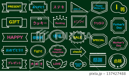 黒板に書いたチョーク風のフレーム 137427488