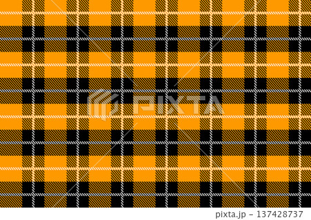 Black and orange Scotland textile seamless pattern. Fabric texture check tartan plaid. Abstract geometric background for cloth, fabric. Monochrome graphic repeating design. Modern squared ornament. Black and orange Scotland textile seamless pattern. Fabric texture check tartan plaid. Abstract geometric background for cloth, fabric. Monochrome graphic repeating design. Modern squared ornament. 137428737