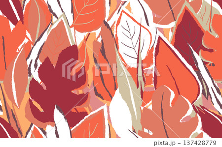 Floral seamless with hand drawn color exotic monstera leaves. Cute summer background. Tropic branches. Modern floral compositions. Fashion vector illustration for wallpaper, fabric, textile Floral seamless with hand drawn color exotic monstera leaves. Cute summer background. Tropic branches. Modern floral compositions. Fashion vector illustration for wallpaper, fabric, textile 137428779