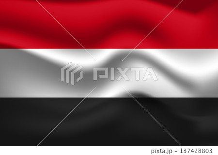 Flag of Yemen. National symbol in official colors. Template icon. Abstract vector background 137428803