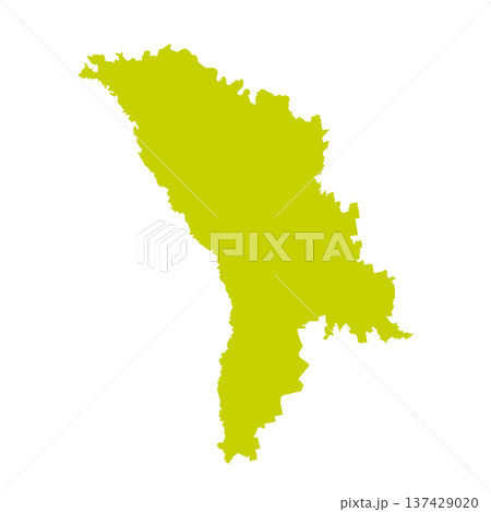 Map of Moldova, sign silhouette. World Map Globe. Vector Illustration isolated on white background. Europe continent 137429020