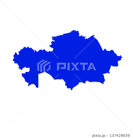Map of Kazakhstan, sign silhouette. World Map Globe. Vector Illustration isolated on white background. Asian continent 137429039