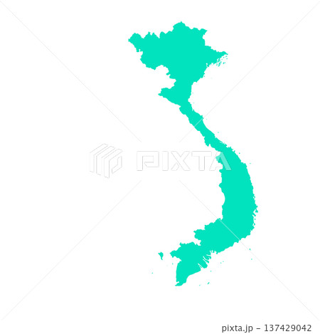 Map of Vietnam, sign silhouette. World Map Globe. Vector Illustration isolated on white background. Asian continent 137429042