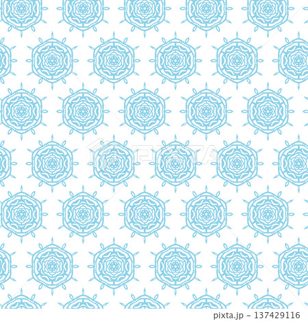 Winter seamless pattern with snowflakes, holiday background. Vector illustration for fabric, textile wallpaper, posters, gift wrapping paper. Christmas vector illustration. Falling snow 137429116