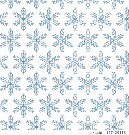 Winter seamless pattern with snowflakes, holiday background. Vector illustration for fabric, textile wallpaper, posters, gift wrapping paper. Christmas vector illustration. Falling snow 137429118