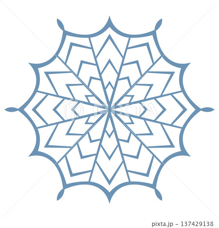 Blue template snowflake with shadow. Isolated snowflakes icon, round mandala. Winter Holiday cartoon flat illustration. Merry Christmas and New year Vector. Hand draw style Blue template snowflake with shadow. Isolated snowflakes icon, round mandala. Winter Holiday cartoon flat illustration. Merry Christmas and New year Vector. Hand draw style 137429138