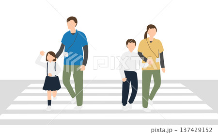 放課後等デイサービスの外出訓練（横断歩道を渡る生活スキルトレーニング） 137429152