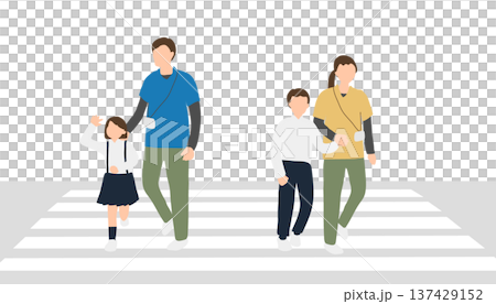 放課後等デイサービスの外出訓練（横断歩道を渡る生活スキルトレーニング） 137429152